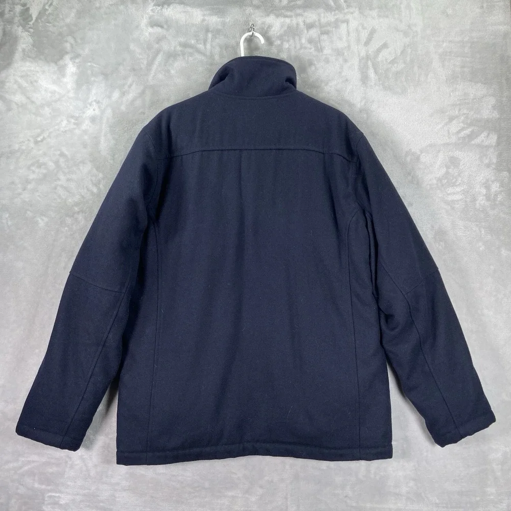 Roark Axeman Jacket Mens Large Full Zip Sherpa Lined Chore Wool Blend Clasp Blue